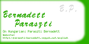 bernadett paraszti business card